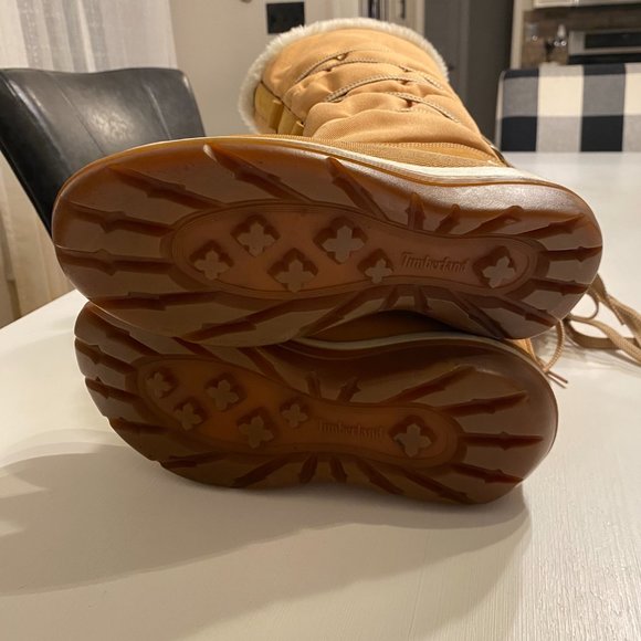 Women's Timberland Tan Leather Winter‎ Snow Boots Size 6 M Model 18388 2178 - Picture 8 of 10